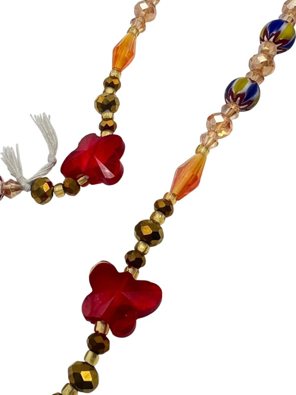 Lot Of 3 Glass Clay Bead Necklaces Multicolor 27" Handmade Boho Festival Layer - Picture 7 of 16